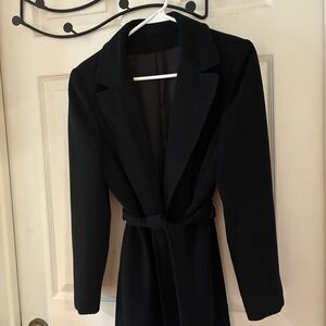 100 percent cashmere coat- Elegant Black belted Coat